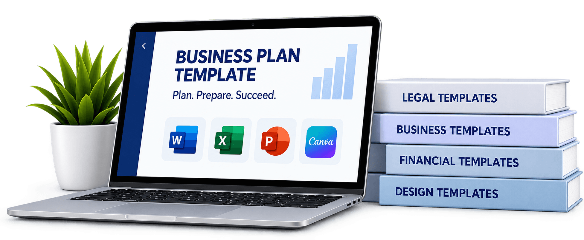 Digital Products Laptop and Templates Showcase